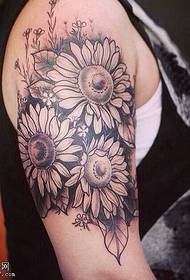 arm black gray sunflower day tattoo pattern