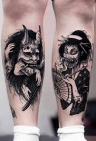 Dark black gothic style of a set of black tattoo pictures