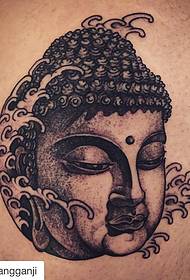Buddha head personality black gray tattoo pattern