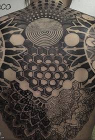 Back Interior Black Ash Totem Tattoo Pattern