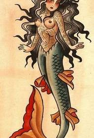 Ipateni yesondo ye-mermaid ye tattoo