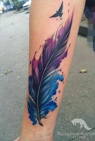 Colorful color gradient simple personality line tattoo pattern