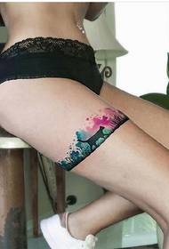 skup akvarel šarene modne tetovaže totem tetovaže
