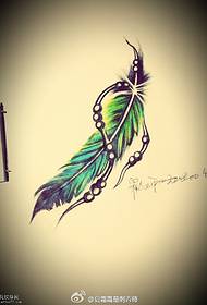 Colored Feather Bead Tattoo Manuscript Picture
