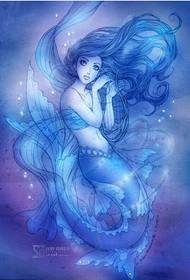 a set of beautiful mermaid tattoo manuscript pattern recommended pictures