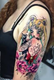 heavy color set of good-looking anime and other tattoo works pattern