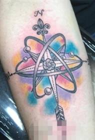 multiple geometric elements personality line science atomic weight tattoo pattern