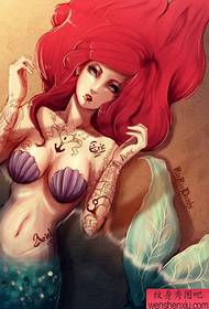 Creative Mermaid Tattoo Manuscript