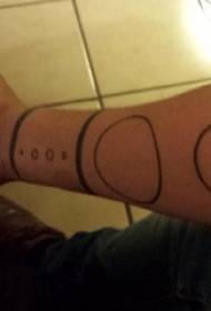 boys arm on black geometric simple line round and bracelet tattoo picture