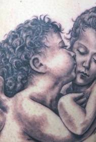 Modèle de tatouage bébé surréaliste Kiss Angel
