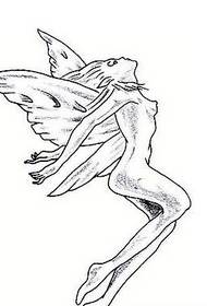 graceful black and white female angel tattoo material picture