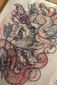 Europe School Medusa tatuatu di mudellu di tatuaggi