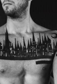 musta luonnos klassisen arkkitehtuurin persoonallisuuden tatuointikuvio