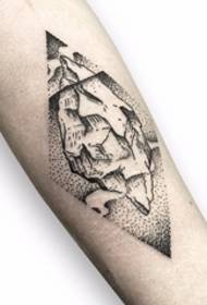 Iceberg Series Geometric Element Tattoo Pattern