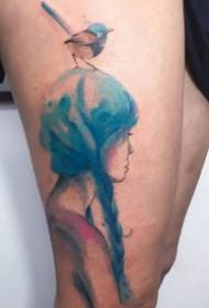 Blue Watercolor Tattoo - 6 รอยสักสีน้ำสีฟ้าสร้างสรรค์ชื่นชม