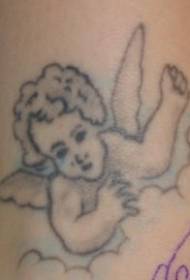 Мали узорак тетоваже анђела у облаку