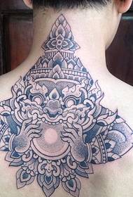 black delicate geometric figure prick tattoo pattern