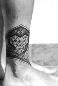 Variedade Tatuagem Geométrica Esboço Tatuagem Linha Simples Padrão Tatuagem Geométrica