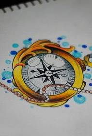 slika zlatni kompas tetovaža rukopis slika