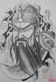 Guan Er Ge crno-bijela slika rukopisa tetovaža