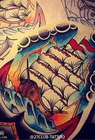 color school sailing tattoo manuscript picture  154583 - color lock tattoo manuscript pattern
