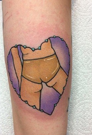 Европски ветров смешни узорак тетоваже у облику срца