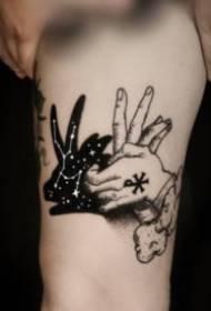 a group of black starry elements Creative little tattoo pictures