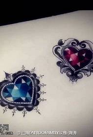 Colored Ocean Heart Tattoo Manuscript Pattern