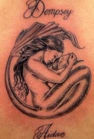 mermaid iyo qaabka ilmaha loo yaqaan tattoo tattoo
