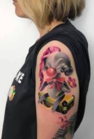 oldschool style of a touch of color tattoo Figure