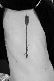 side rib black arrow simple tattoo pattern