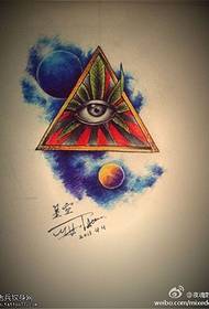 color starry marijuana leaf god eye tattoo pattern