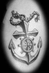 I-Europe kunye ne-American anchor tattoo isitayela esinokwenyani saseYurophu naseMelika ipateni ye-anchor tattoo