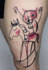 mudellu di tatuatu di acquarella di ligna - 9 linee di stampi di tatuaggi à l'aquarellu