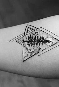 a set of black and white geometric triangle tattoo pictures
