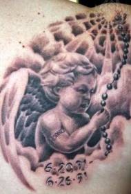 Back Little Angel Baby Commemorative Tattoo Pattern
