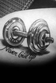 fitness related black gray fitness equipment tattoo pattern works pictures 10