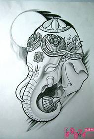 India Rich Elephant Fortune Tattoo Manuscript Picture