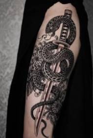 tatuaj cenușiu negru frumos frumos 9 suprafețe mari Model negru tatuaj prick