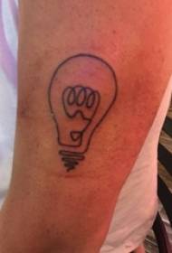 boys arms on black abstract Line creative light bulb tattoo picture
