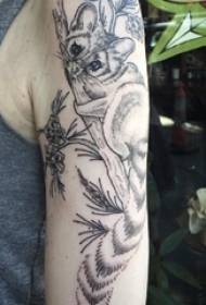 băieți de pe schița gri negru punct ghimp poză creativă tatuaj sloth imagine