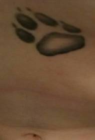 dekleta na prsih črne prsi srčkano živalsko šapo tiskanje slik tatoo