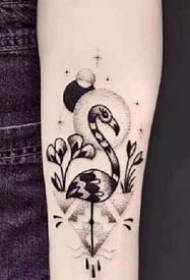 a set of creative black and gray prick tattoo works pictures