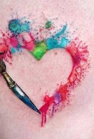 Tatuaje degradado de cores Patrón de tatuaje de acuarela creativa colorido