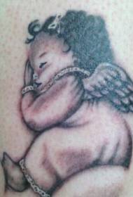 Roztomilý malý anjel spiace tetovanie
