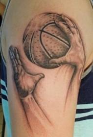 Multiple Black Basketball Striking Tips Creative Basketball Tattoo Pattern on Basketball