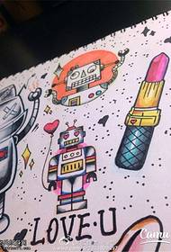 Kleur persoonlijkheid Robot Lipstick Tattoo patroon