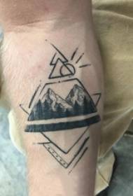 αγόρι μαύρο χέρι τσίμπημα γεωμετρική απλή γραμμή τατουάζ βουνό εικόνα 154942 - τα χέρια των αγοριών σε μαύρα γεωμετρικά στοιχεία απλές γραμμές εξατομικευμένες εικόνες τατουάζ