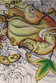 Manuscript na may kulay na Kulay na Frog Tattoo