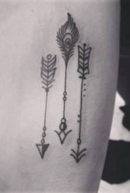 arm multipurpose Three black tribal Indian arrow tattoo designs
